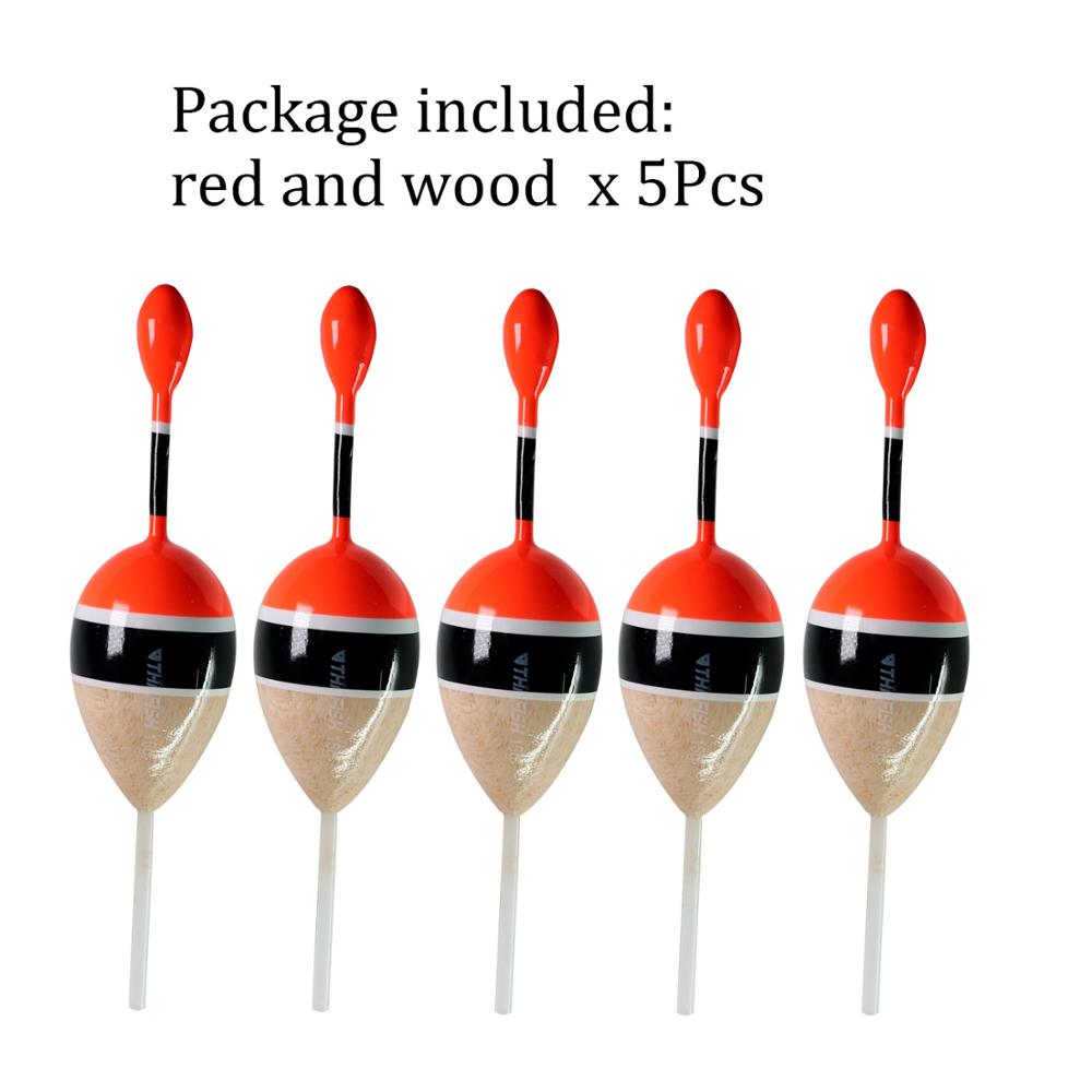 5pcs/lot Slip Float Bobbers 15g 2in Balsa Wood Fishing Slip Float 5 colors Slip Bobber Rigs: 5pcs wood