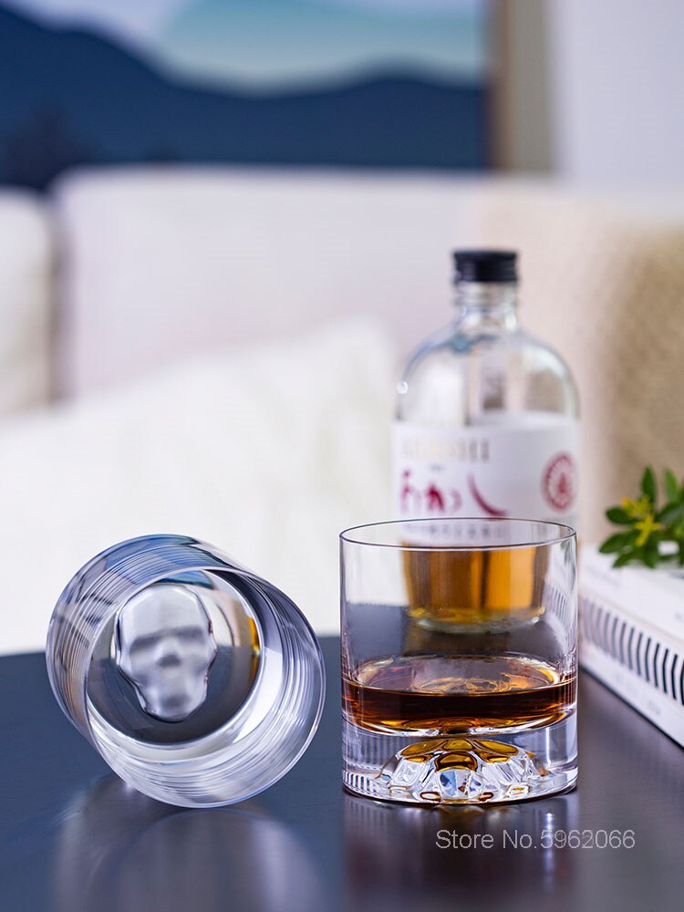 Verre à Whisky en cristal, crâne Cool, visage à l&#39;ancienne, fond de diable, verre surélevé, Chivas, gobelet à Whisky, XO Brandy, gobelet reniflard