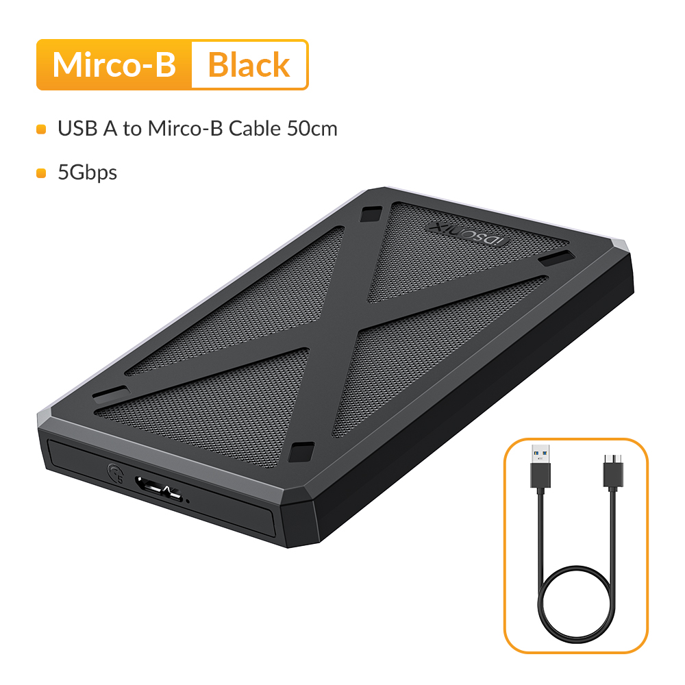 IDsonix-carcasa para disco duro SATA SSD de 2,5 pulgadas, USB tipo C a SATA3.0, 6Gbps, carcasa para disco duro externo para PC, portátil, almacenamiento de datos: Oro