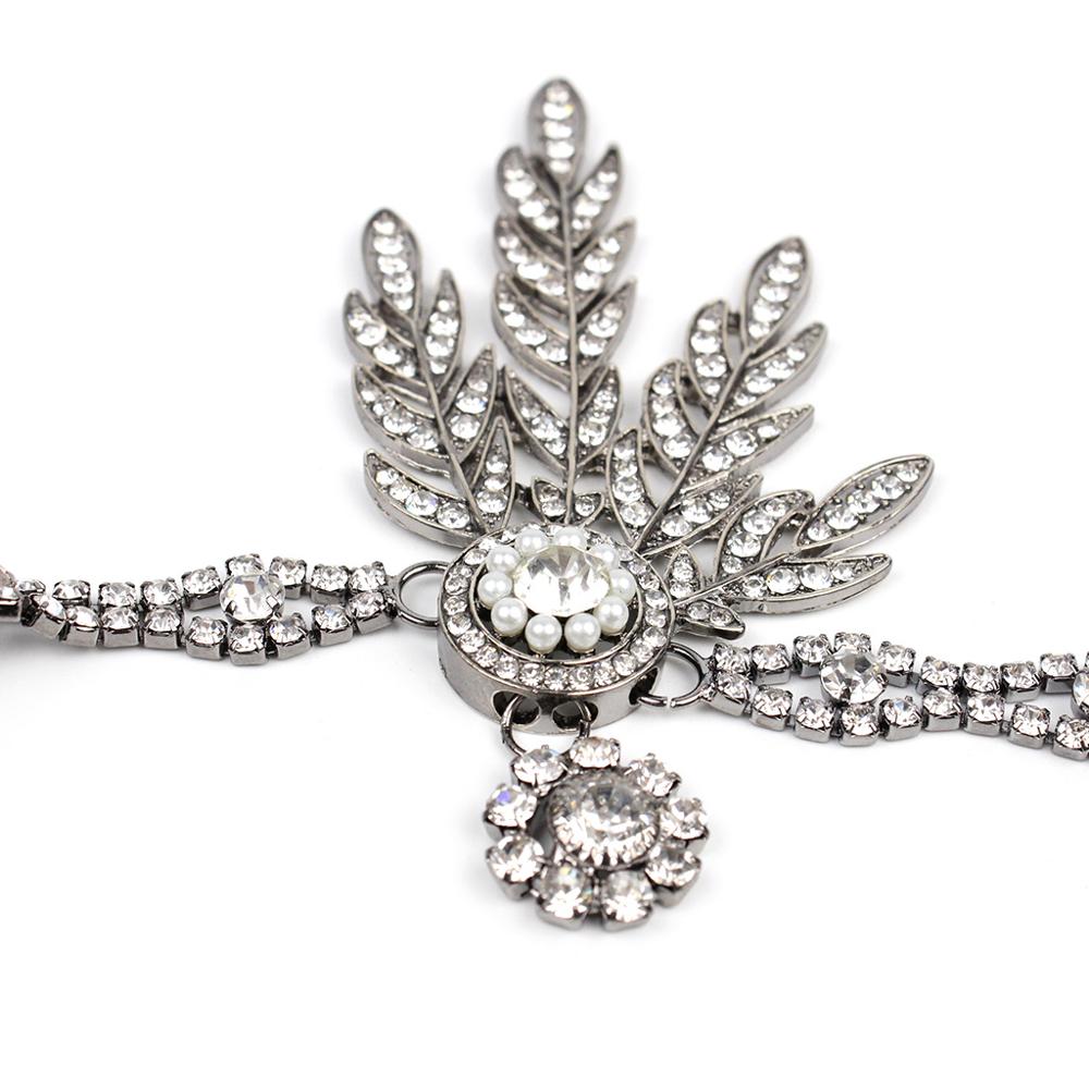 Great Gatsby Accessories Set for Women 1920s Flapper Pearl Necklace Headband Leaf Headpiece Party Costume Jewelry