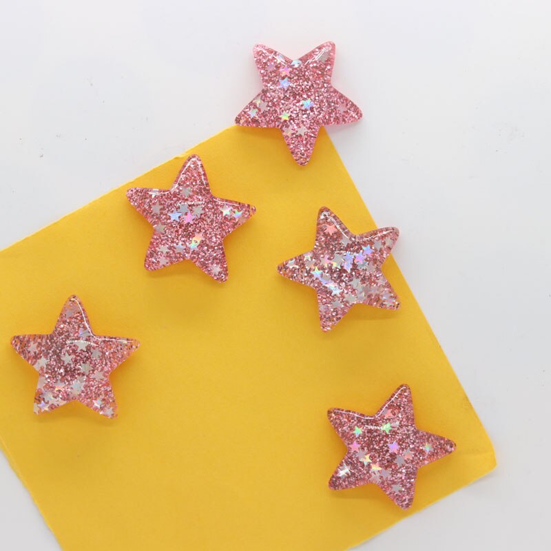 Imán de nevera de estrella brillante para niños, decoración roja, dorada, amarilla y azul, pegatina magnética, pizarra blanca, educativo para edades tempranas: Rosa