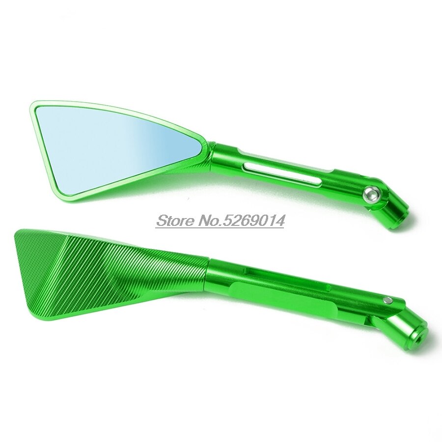 CNC Machining Process Aluminum Motorcycle Mirrors Side mirror for Accessories Yamaha Mt 125 Kawasaki Zr7 Honda Nc750X: Green