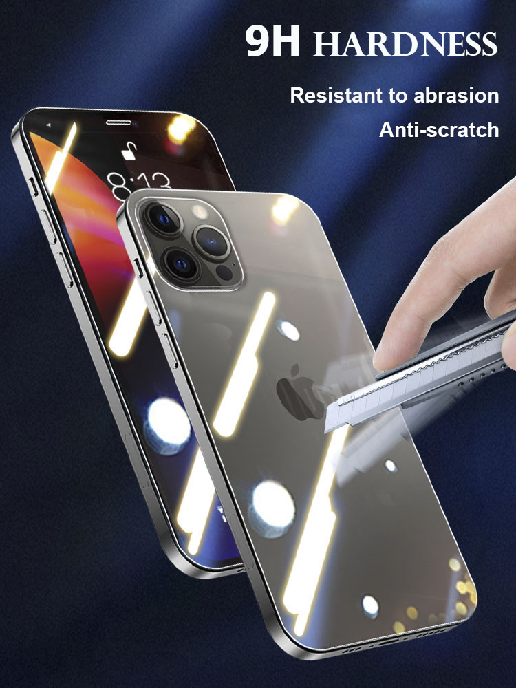 Lente de cámara de cristal frontal y trasera, vidrio templado 9H para iPhone 12 16 Pro Max 13 mini 14 Plus, película protectora de pantalla transparente 3 en 1