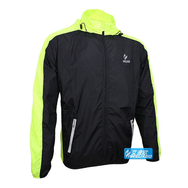 ARSUXEO mannen Winddicht Lange Mouwen Fietsen Jacket MTB Fiets Kleding Buitensporten Windjack Running Jas