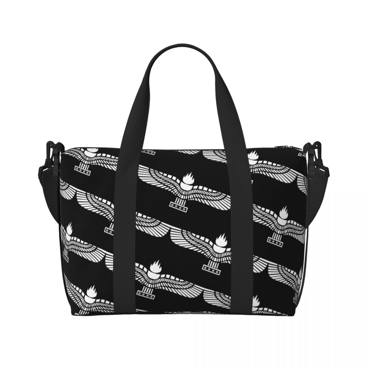 Custom Large Syriac Suryoyo Flag Logo Tote Bag for Women Aramean Assyria Shoulder Shopping Gym Beach Travel Bag: green