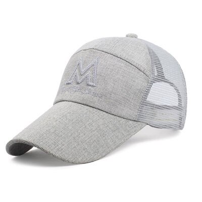 Stijl lente mesh snapback brief baseball pet snel drogende zomer zonnehoed ademende chapeu casual mesh: Lichtgrijs m