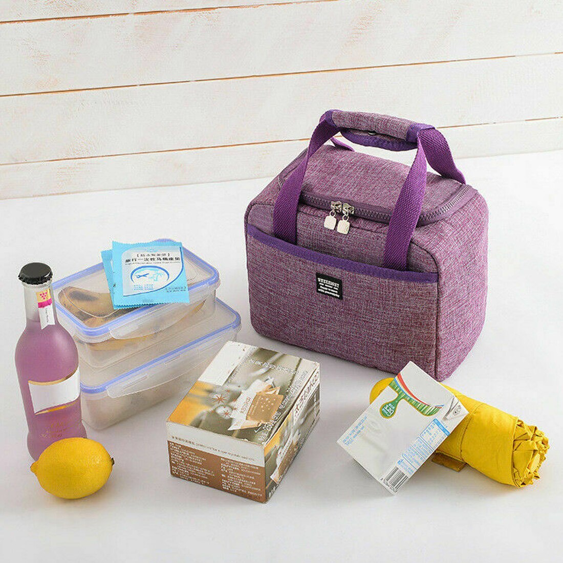 Portable Lunch Bag Women kids Thermal Insulated Lunch Box Tote Handbag Bento Pouch Dinner Container School Food Storage Bags