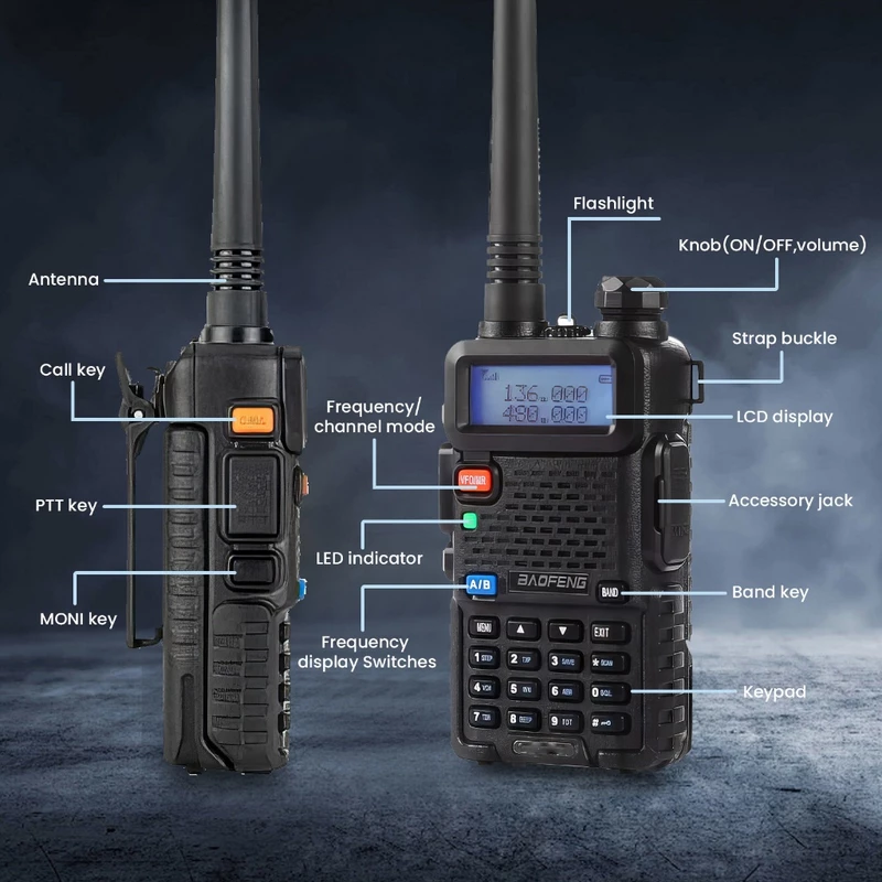 Baofeng uv 5r walkie talkie 5w 8w de alta potência banda dupla presunto rádio em dois sentidos vhf uhf rádio fm transceptor portátil caça 16km
