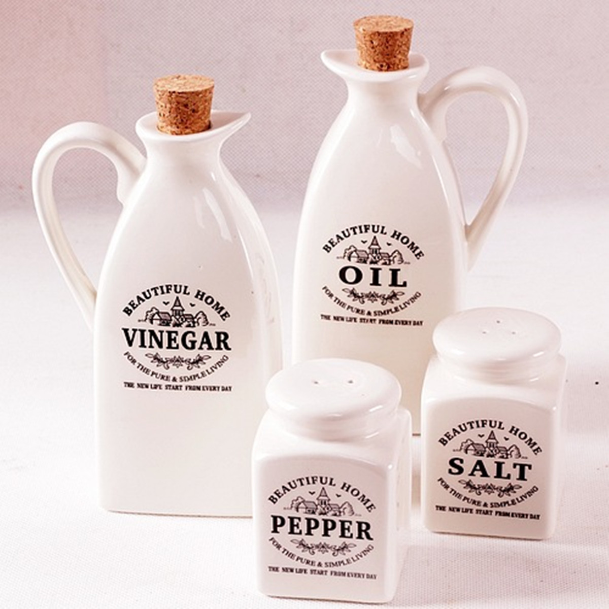 4 stücke Keramik Gewürz Glas Mit Holz Kork Küche Würze Flasche Pfeffer Essig Salz Öl Flasche Gewürz Topf Kochen würzen werkzeug