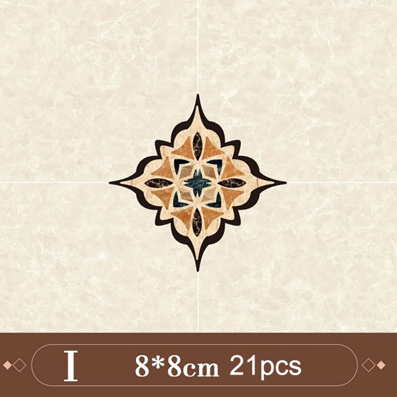21 pçs/set auto adesivo pvc telha cerâmica adesivos à prova dwaterproof água arte diagonal piso adesivos casa cozinha sala de estar decoração: I