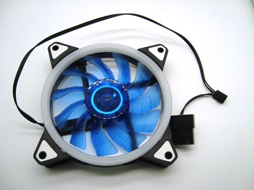 120mm aurora fan pc case fan 3 pin +4 pin led halo computer kølevifte hydraulisk leje ventilador pc køler 12v: Blå