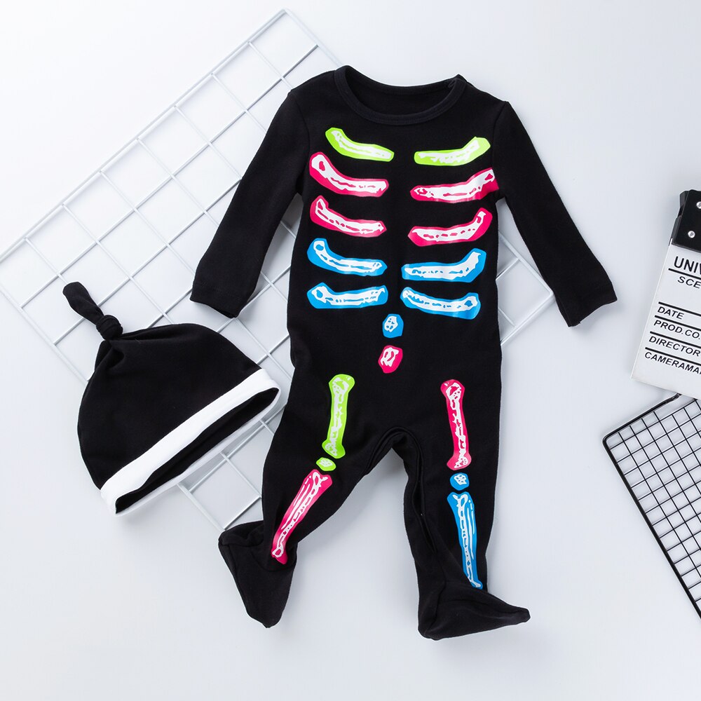 Disfraces de halloween para recién nacidos, ropa para bebés, conjunto de ropa para dormir y jugar de manga larga, pelele para