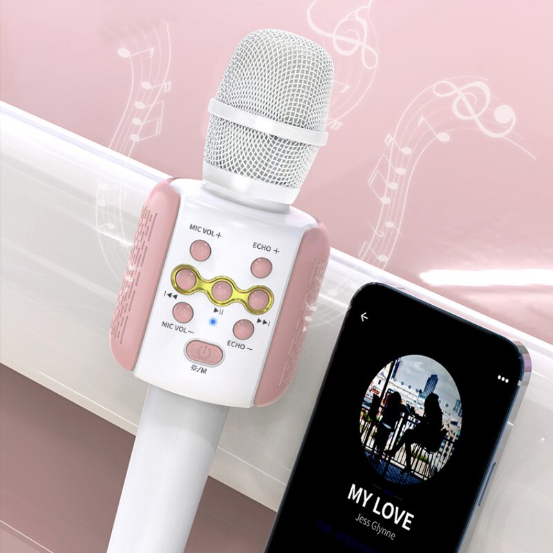 1200mAh Hand-held Wireless Microphones L858 Handheld Wireless Bluetooth 5.0 Karaoke Speech Microphone Speaker