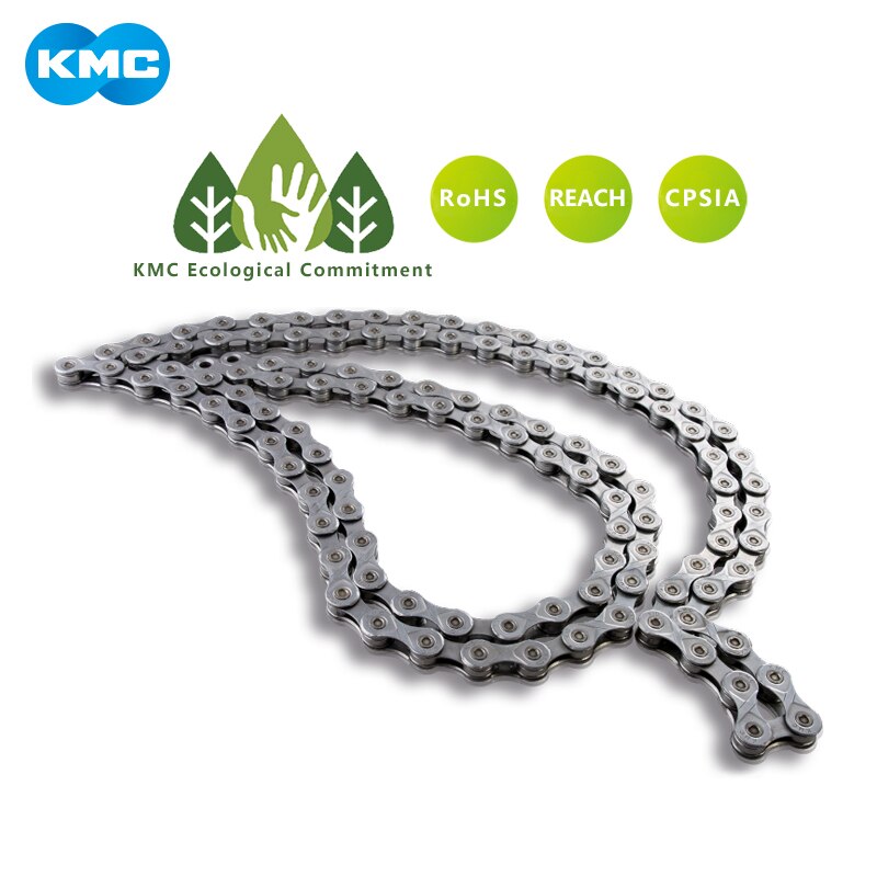 Cadena KMC X8 X9 X10 X11 EPT, 116 eslabones, 9V, 10V, 11V, 8 velocidades, plata, Evita el óxido, Extra ligera, doble, cadenas para bicicleta de carretera MTB