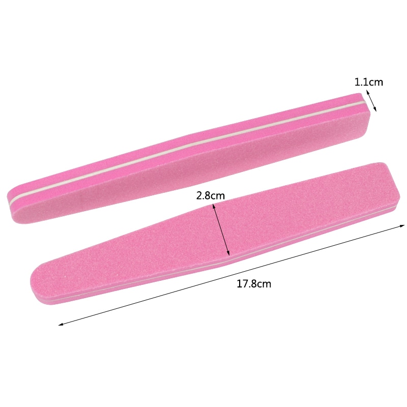 Limas de uñas 100/180 esponja de colores, bloque pulidor lavable, lima de uñas con forma de diamante, suministros de salón de uñas de doble cara, 50 unids/lote