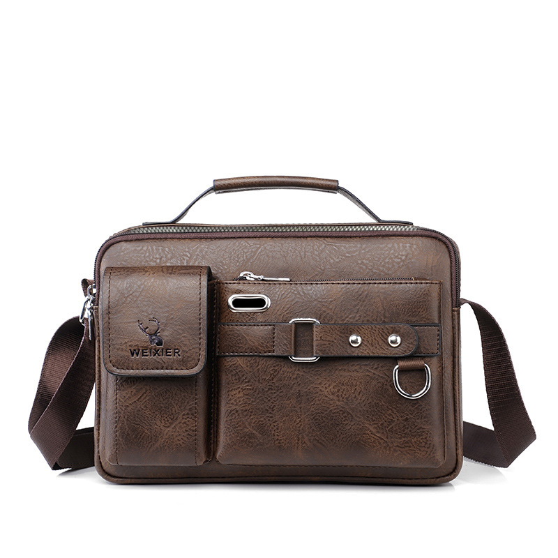 Herre enkelt skulder crossbody taske til forretningspendling, herre enkelt skuldertaske med eksklusiv følelse, herre skuldertaske: Kaffe