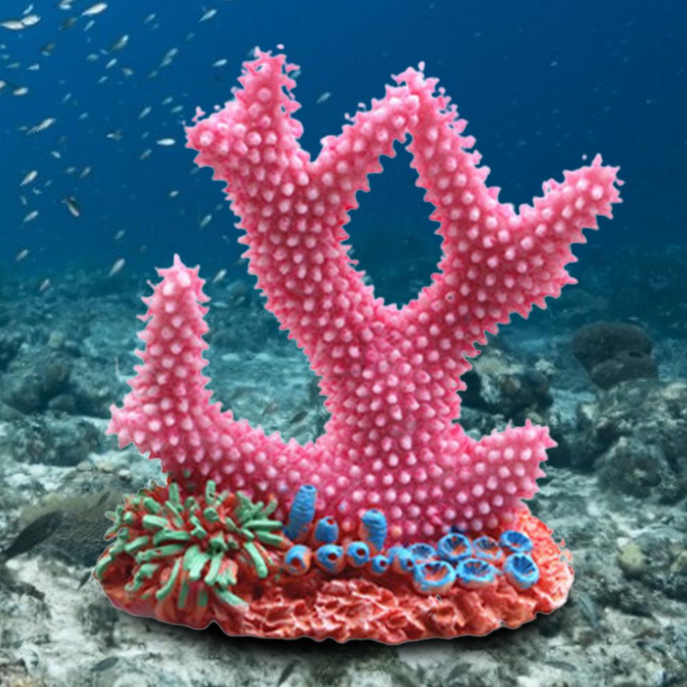 Piedra de Coral Artificial para acuario, ornamento colorido para pecera, Accesorios para tanque