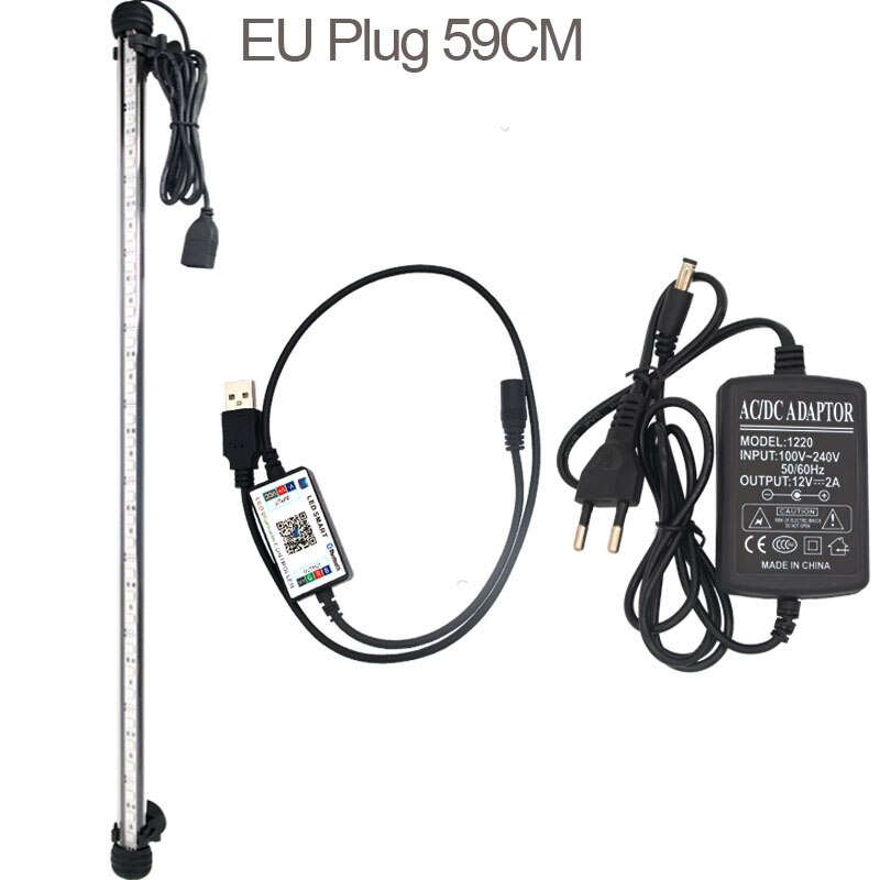 RGB Waterproof Aquarium Led Lighting For Fish Tank Led Light Lamp For LED Aquarium Light In The Aquarium Marine Timer Controller: 59CM EU Plug