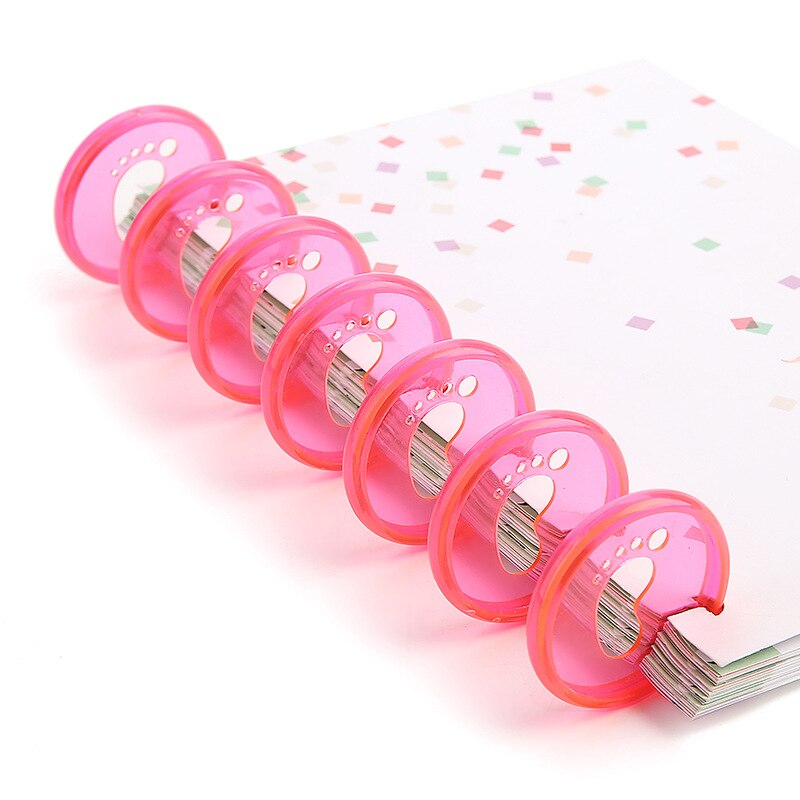 Disco adesivo de fichário de 35mm, disco com fivela de ligação para cogumelo e fichário de 360 graus, suprimentos de escritório dobrável