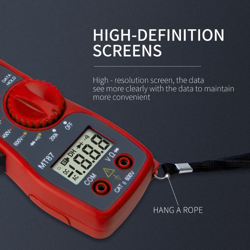 Mt87 lcd digital klämmätare multimeter ac / dc amperemeter voltmeter motståndstest