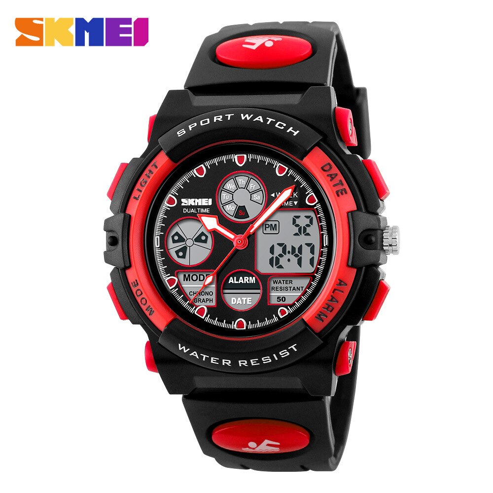 Skmei 1163 Kinderen Horloge Water Multifunctionele Sporthorloge Student Elektronische Horloge: Rood