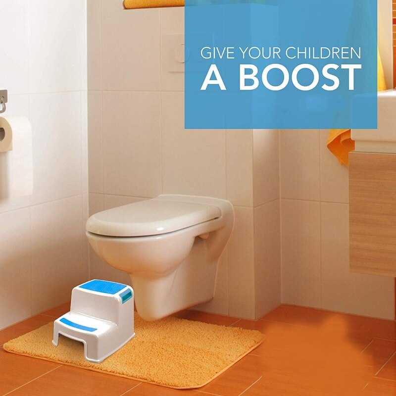 2 Pack deux étapes enfants étape tabourets enfant en bas âge étapes de sécurité pour salle de bain cuisine et toilette pot formation pieds antidérapants