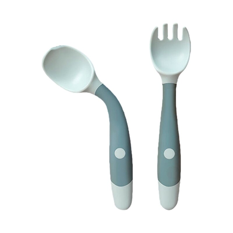 impostato di forchette per cucchiaio per bambini impostato di posate per stoviglie in silicone morbido pieghevole pieghevole 87HD