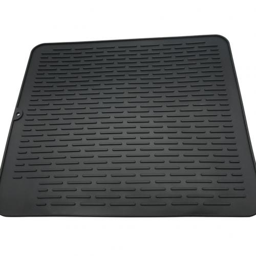 45x40cm Silikon Trocknen matt Wärme Beständig ungiftig Anti-verbrüHenne Erzähler Tasse Tisch Ablassen Pad können rollen hoch Tischset Für Küche: Schwarz