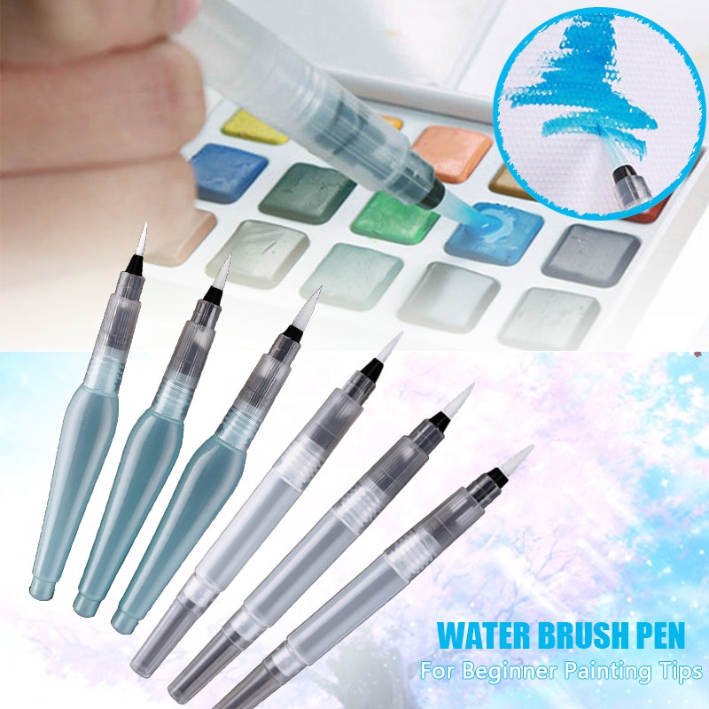 Genopfyldelig pensel vandfarvebørste blyant bærbar blød akvarel pensel pen til begyndermaleri tegning kunstforsyninger