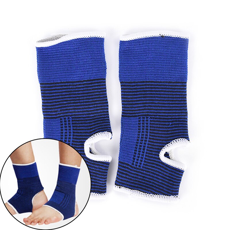 1 Paar Elastische Enkel Ondersteuning Brace Compressie Wrap Mouwen Bandage Sport Relief Pijn Voet Bescherming Blauw