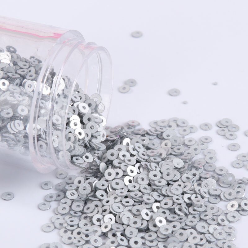 4000 stuks/partij 2mm matten pailletten platte ronde losse pailletten pailletten naaien bruiloft knutselen, nagelverzorging, nachtclubjurk accessoire: Mat zilver
