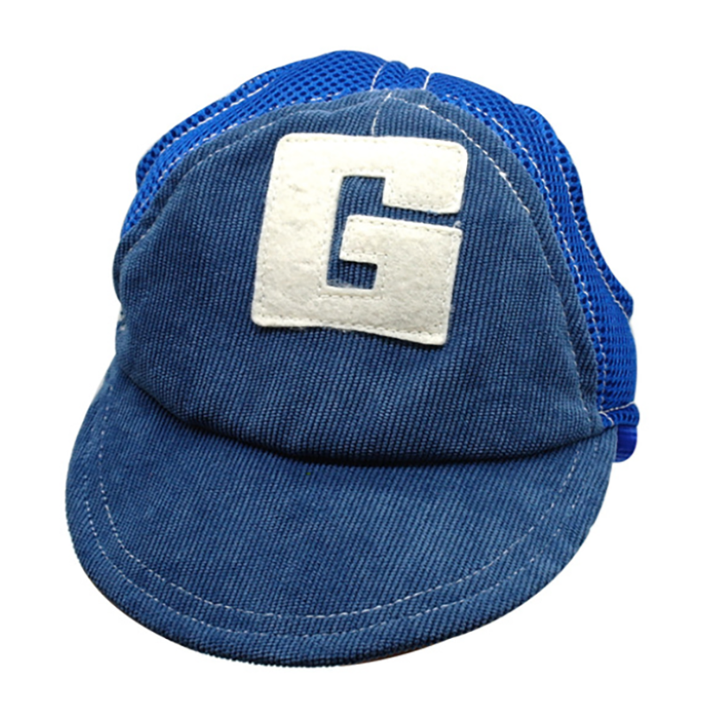 Gorras para perro transpirable con agujeros para mascotas, gorras para el sol con agujeros para las orejas para perros pequeños, medianos y grandes, accesorios para exteriores, deportes de senderismo: Azul / L