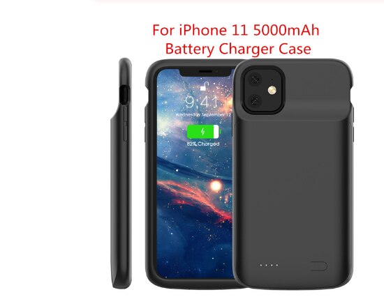 Battery Charger Case 5000mAh For iPhone 11 11 Pro 11 Pro Max Case For iPhone Xr X Xs Max 6 6s 7 8 Plus Power Bank Battery Case: Dark Blue