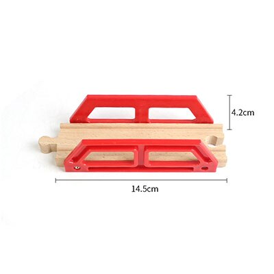 DIY Montessori Wooden Track Wooden Railway Accessories Train Track Railway Accessories Bus Station Rainbow Bridge Track: 15