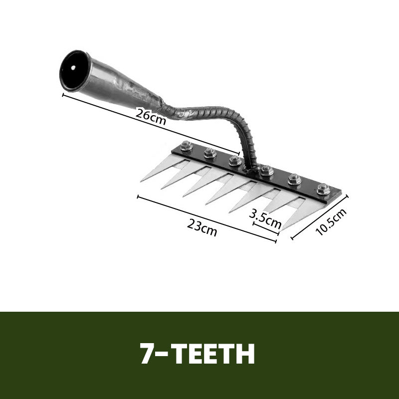 5/6/7/8 dentes de aço carbono jardim mão ancinho ferramenta fazenda capina scarificador agrícola prego harrow metal parar jardim capina: Lavanda