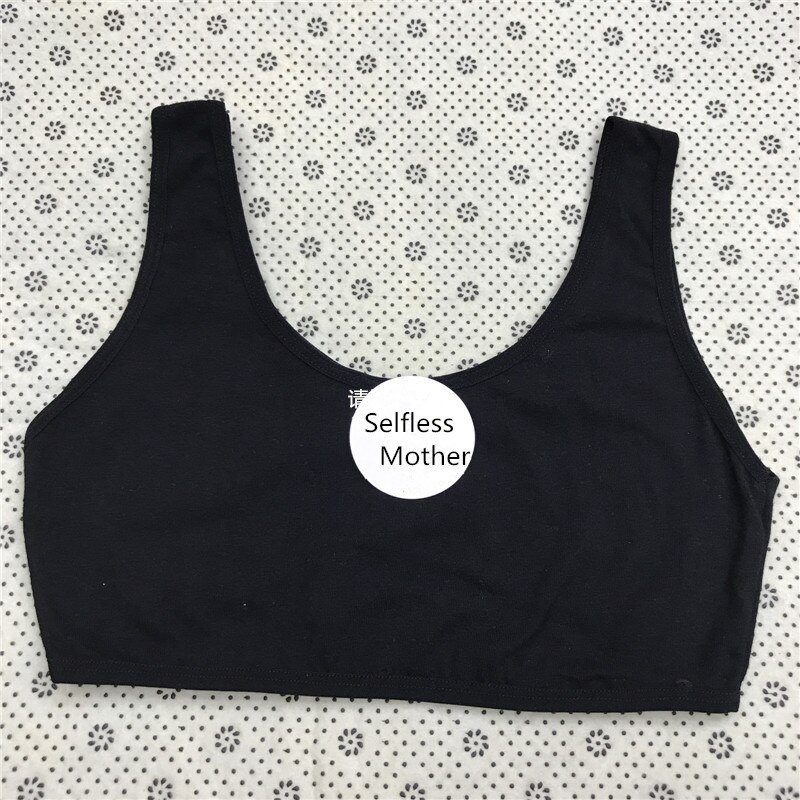 Girls underwear development period students bottoming wide shoulder cotton single layer anti-glare sweat-absorbent sports vest