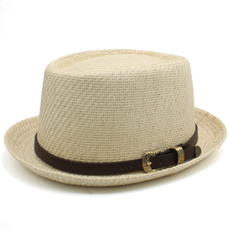Sombreros de paja para hombre y mujer, Sombrero de paja con de tarta de cerdo, estilo veraniego, Sombrero marinero para playa, Fedora, Trilby, para viajes al aire libre, talla de EE. UU. 7, 1/4, Reino Unido, L