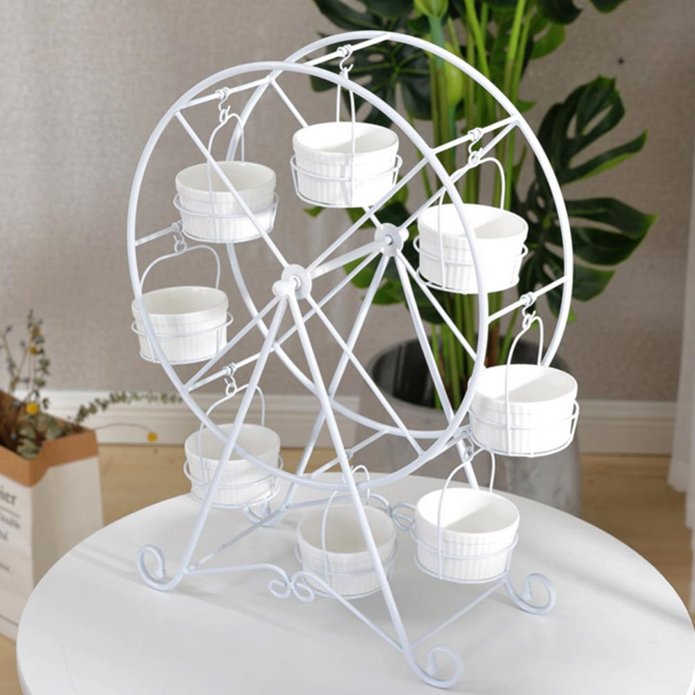 Support de Cupcake à grande roue en métal, support de gâteau de mariage, de fête d&#39;anniversaire, présentoir rotatif de pâtisserie, décoration
