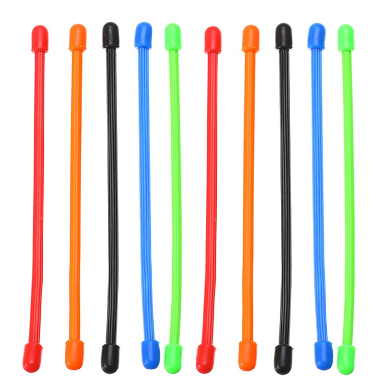10 st / parti 3 '' 6 '' återanvändbar silikon kabelband band magisk gummi twist tie multifunktionsledning tråd arrangör gardin dekorativ: 10 st 6 tum