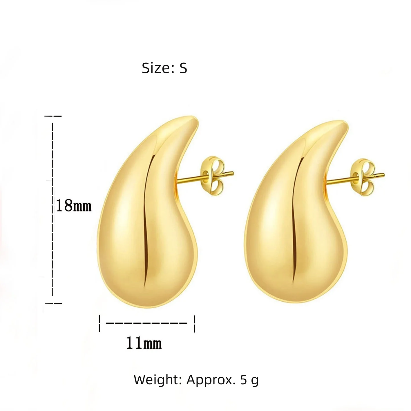 Andara 925 Sterling Silver Teardrop Earrings Eye-Catching Style Metal Texture 18k Gold Jewelry: Red