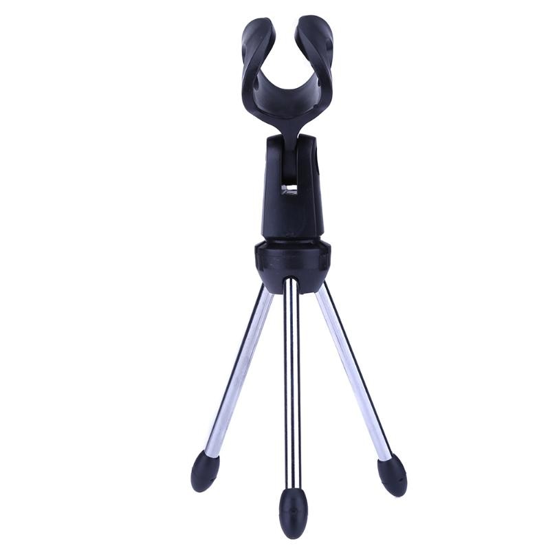 Mini tripé portátil para mesa, suporte de mesa ajustável com microfone e liga de zinco para microfone, suporte com microfone para mesa, tripé