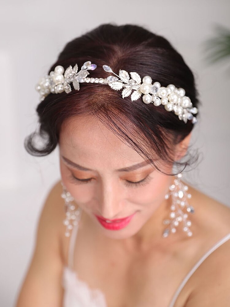 Wedding Bridal Hair band Silver Headpieces Rhinestones Crystal Headdress Handmade Hairstyles Jewellery Hair Accessories set