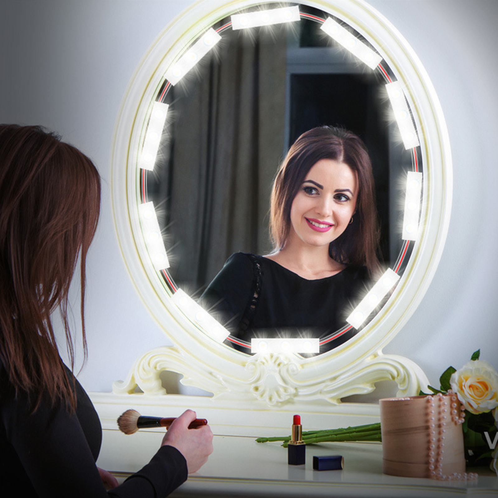 USB LED Strip Lights Dressing Mirror Makeup Mirror Lights Dimmable Touch Control Vanity Mirror Lights Bathroom Mirror Light