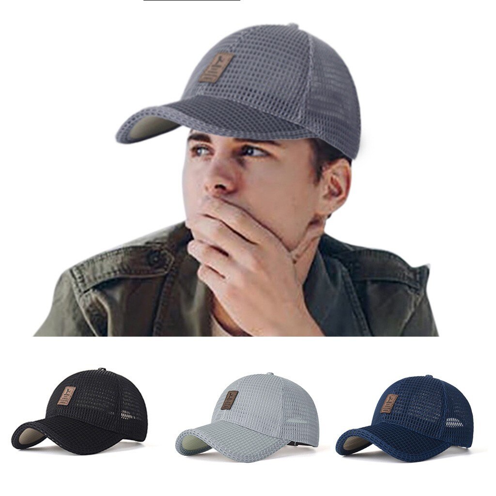 Men's summer hat Solid Breathable Outdoor Sun Protection Hat Wild Baseball Cap кепка с козырьком #j3s