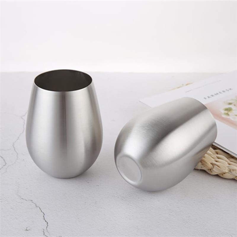 Wine Glass 18oz Stemless Stainless Steel Cocktail Champagne Cup for Home Camping Picnics