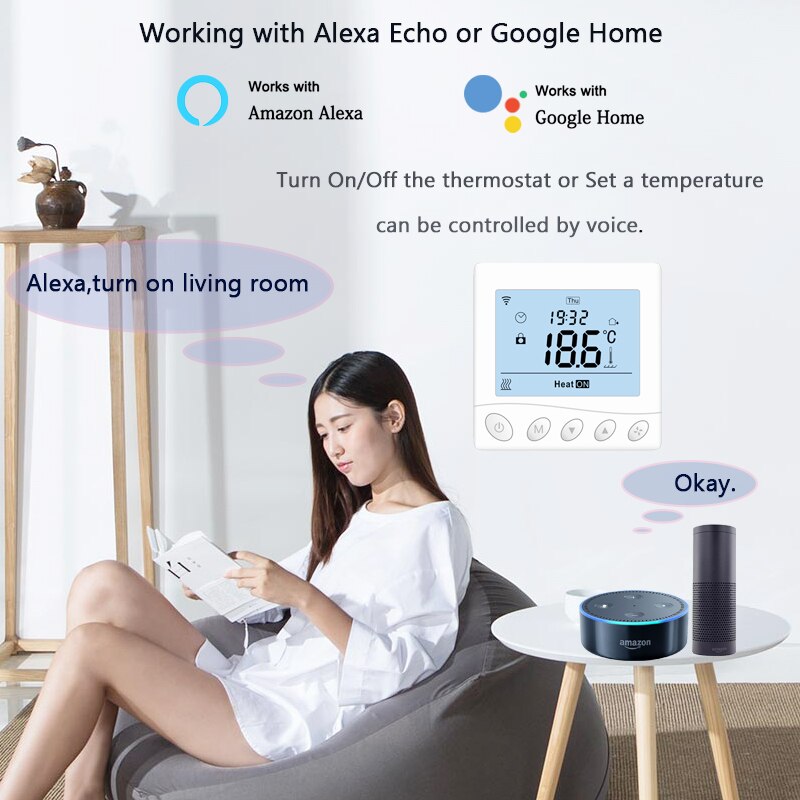 Beok Gas Boiler Controller Wifi Thermostat Smart Room Heating Temperature Regulator Remote Control Programmable TR33