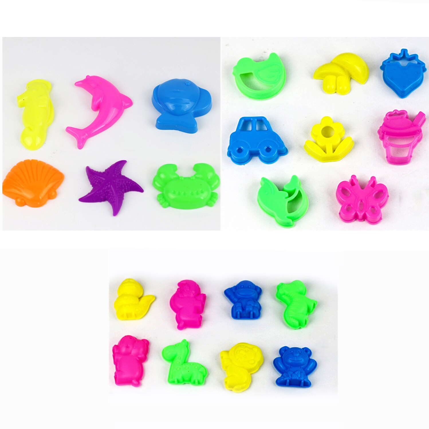 300g Dynamische Zand Gepresenteerd Zes Mallen Pluizige met Gereedschap Dynamische Magic Strand Ruimte Zand Speelgoed voor Kinderen Anti Stress speelgoed: 22pcs