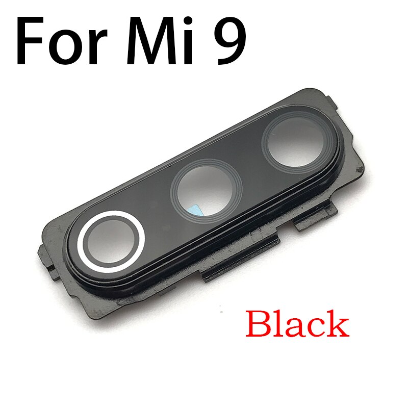 Tylna szyba aparatu dla Xiaomi Mi 6 Mi6 M6 Mi 8 Mi8 Mi 9 Mi9 Lite SE tylna kamera szklany obiektyw z ramką dla Redmi Note 8 Pro: Mi 9 Black