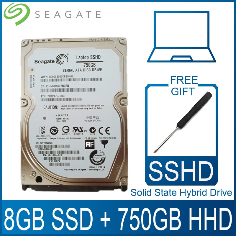 Seagate 750GB 2.5 "Solid State Hybrid Drive SSHD Laptop Harde Schijf 8GB SSD 1000GB HDD Harddisk HD SATA III 6 Gb/s 64M Cache