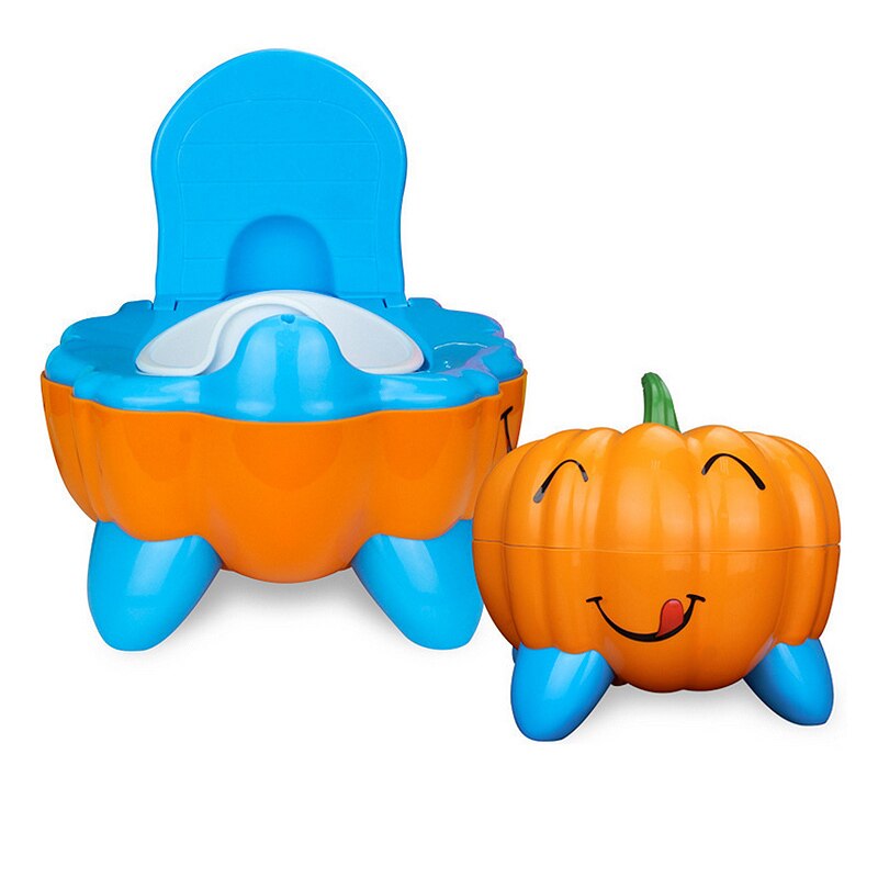 Gresskarform baby potte toalettskål trening panne toalett sete låve urinal: Oransje